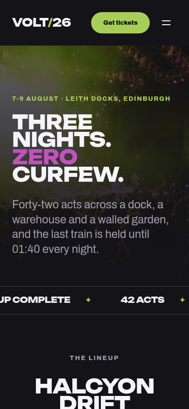 The same page at the mobile viewport