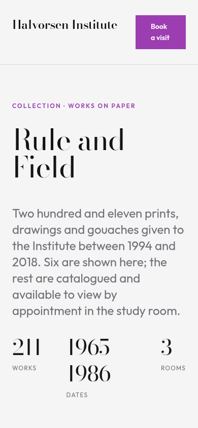 The same page at the mobile viewport